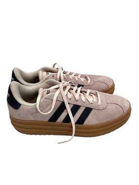 adidas Woman’s VL Bold Pink Suede Platform Sneakers